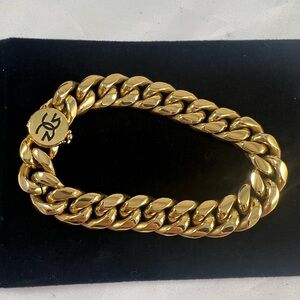 NWT The Gold Gods Men’s 12MM Miami Cuban Link 18k Plated Bracelet